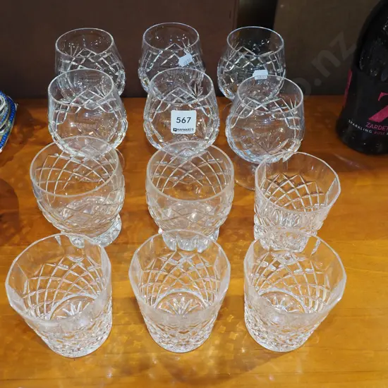 cut crystal whisy tumblers, goblets