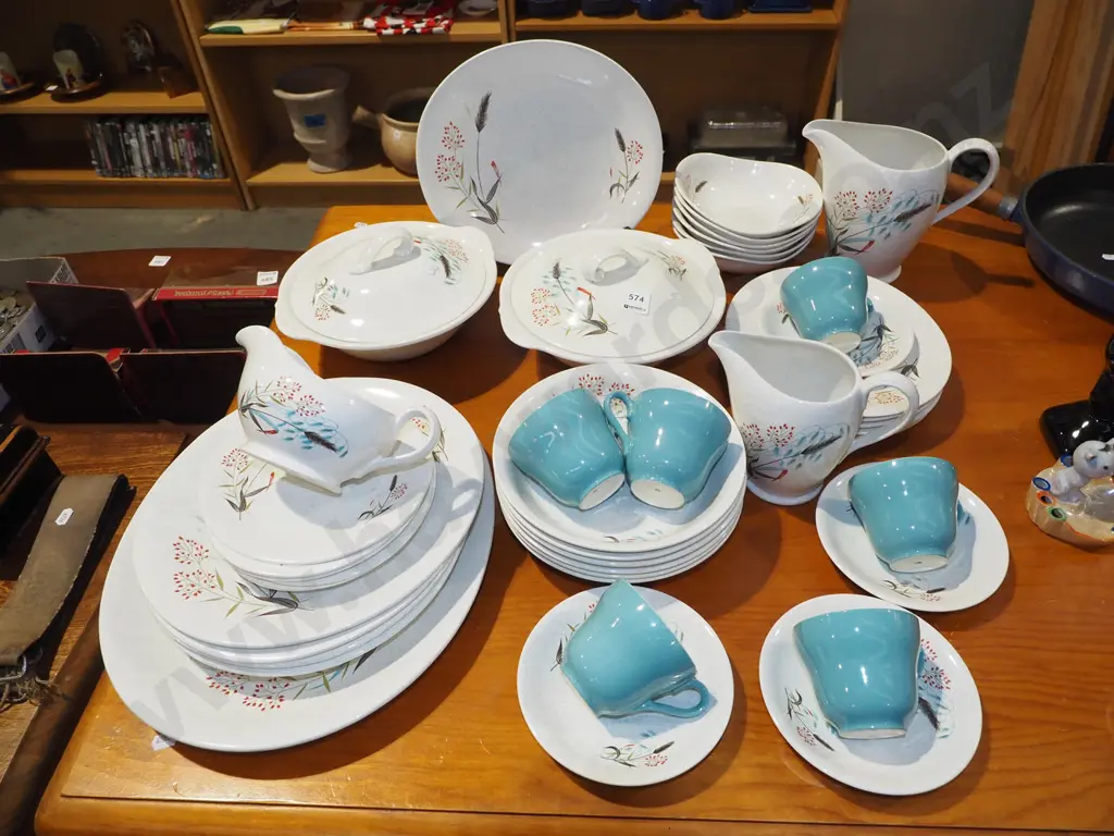 large assortment of Grindley mid century dinner items; cups, plates, bowls etc Image 1++