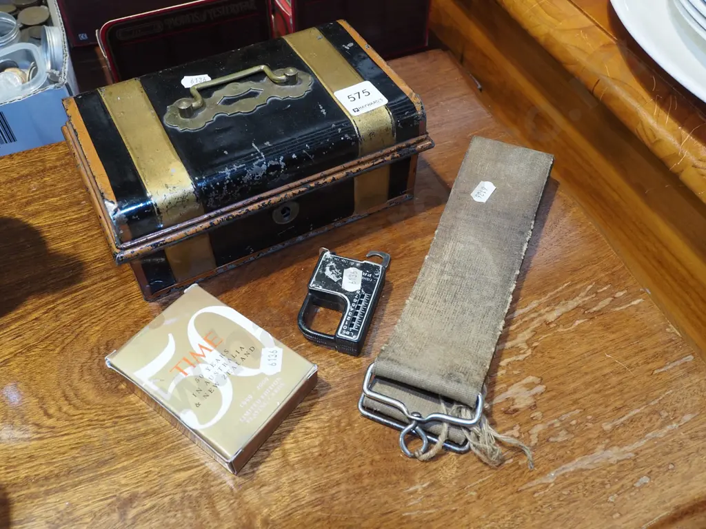 razor strop, vintage cash box, playing cards etc Image 1++