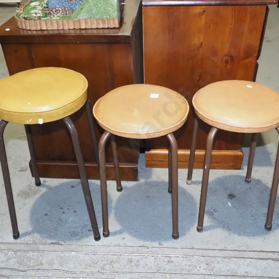 3x mustard vinyl stools