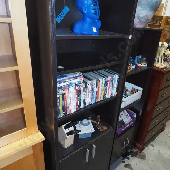 faux wood veneer 2 door bookcase cupboard