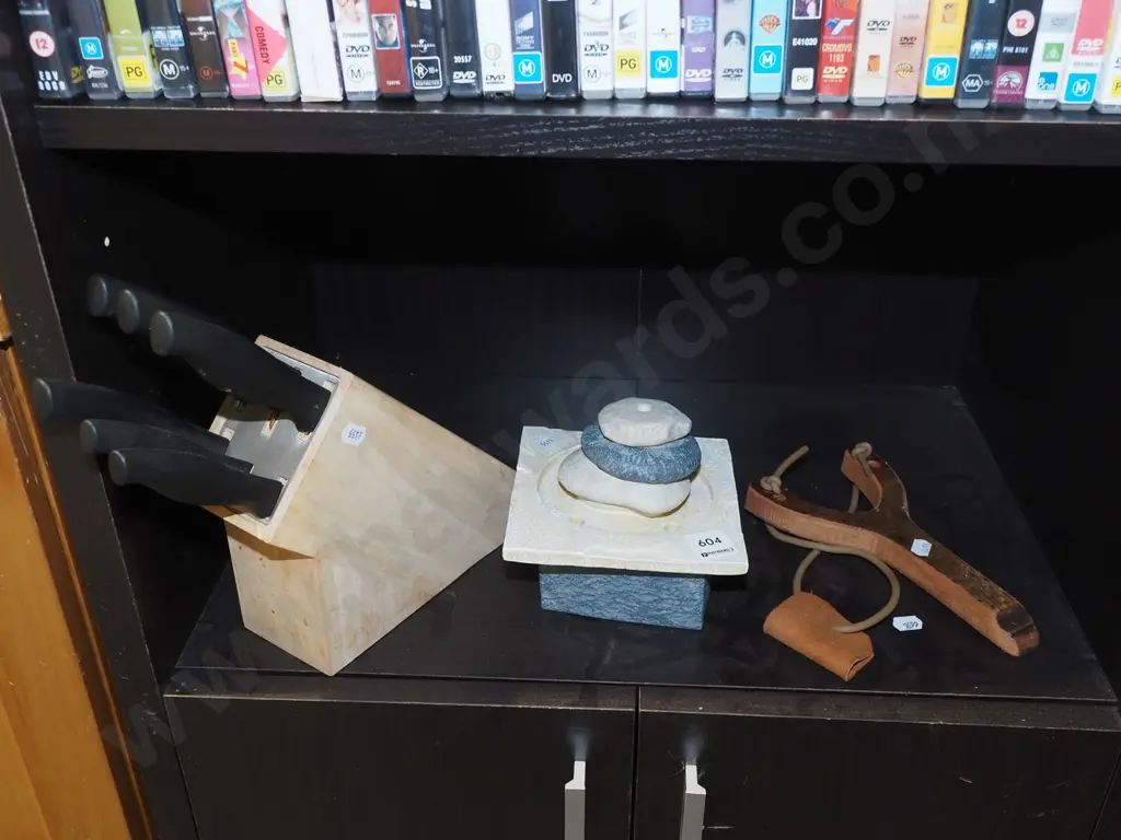 slingshot, small battery powered water feature, knife block Image 1++