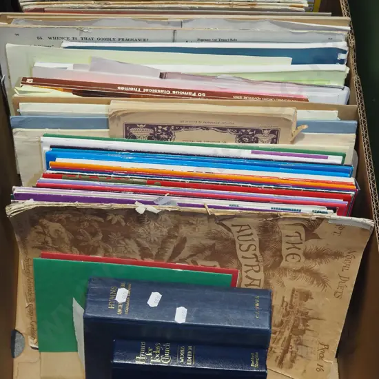 box of sheet music