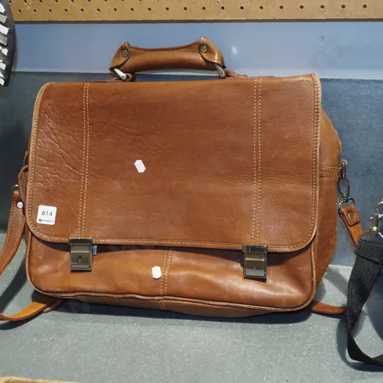 brown leather satchel