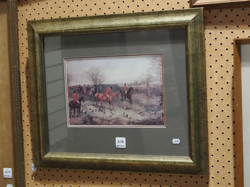 framed hunting print Image 1++