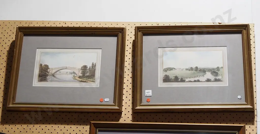 framed print - stately home, framed print - bridge - red dots Image 1++