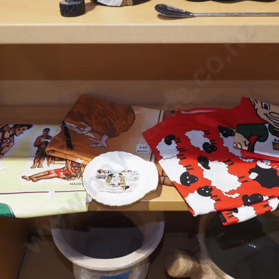 tea towels, Rotorua shell dish