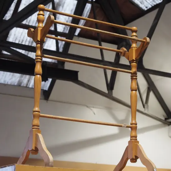 wooden towel rail