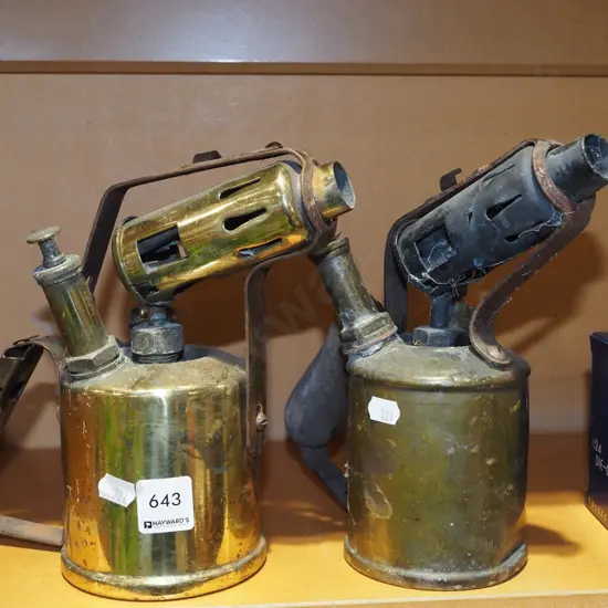 2x brass blow torches