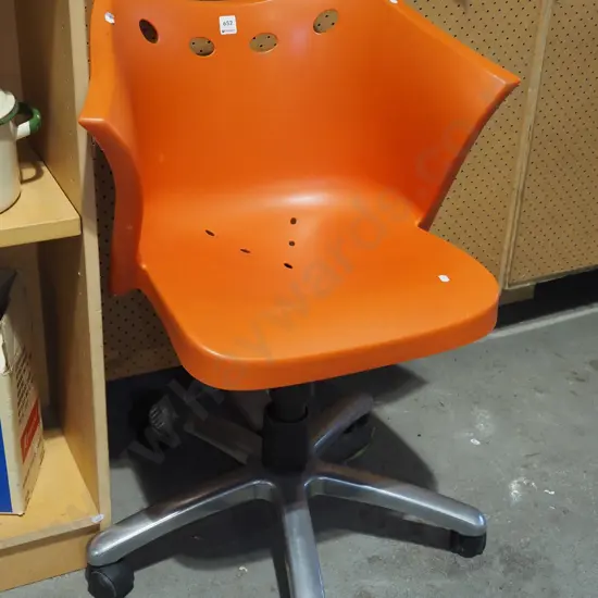 orange plastic office chair