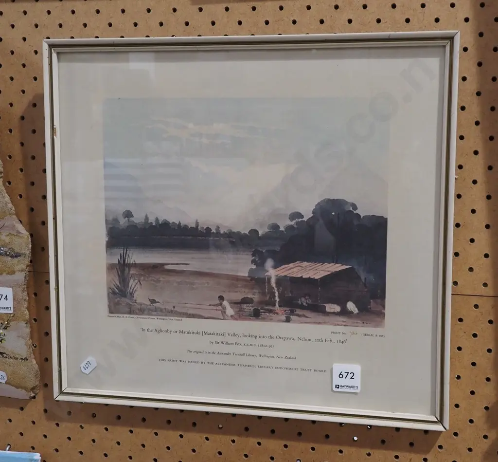 framed historic print -  Matakitaki Valley  1846 Image 1++
