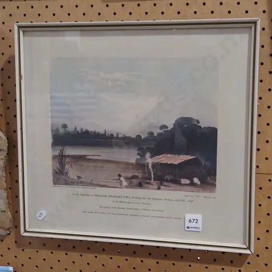 framed historic print -  Matakitaki Valley  1846