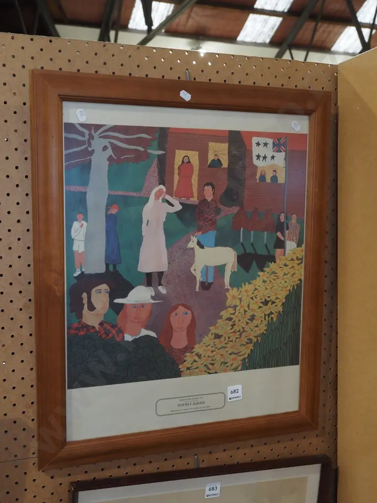 framed Jeffrey Harris print - People In The Garden Image 1++