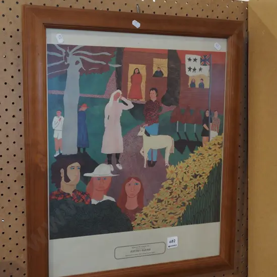 framed Jeffrey Harris print - People In The Garden