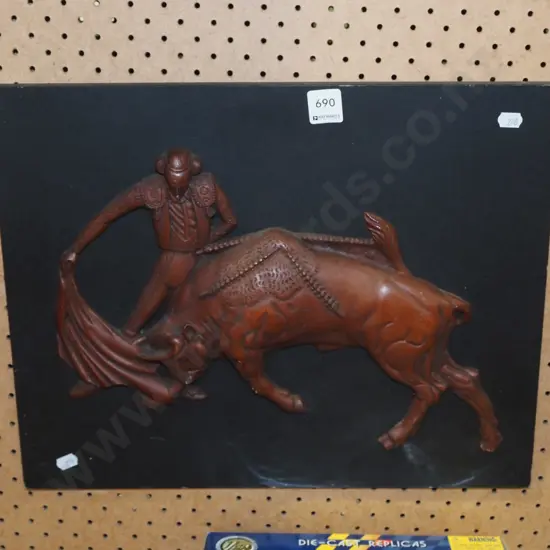 3D matador and bull wall art
