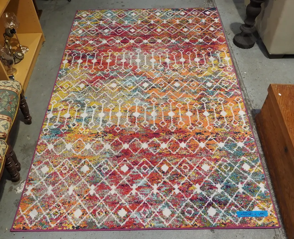 multi coloured acrylic floor mat L2440 W1590 Image 1++