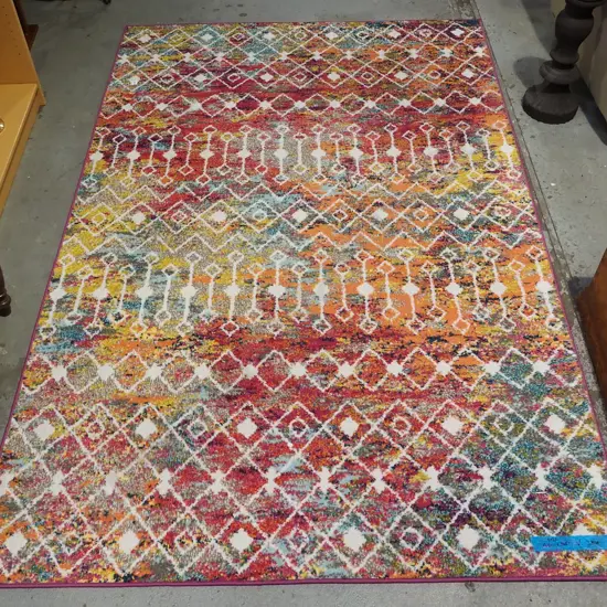 multi coloured acrylic floor mat L2440 W1590