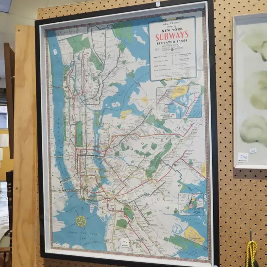 framed map - Upper New York