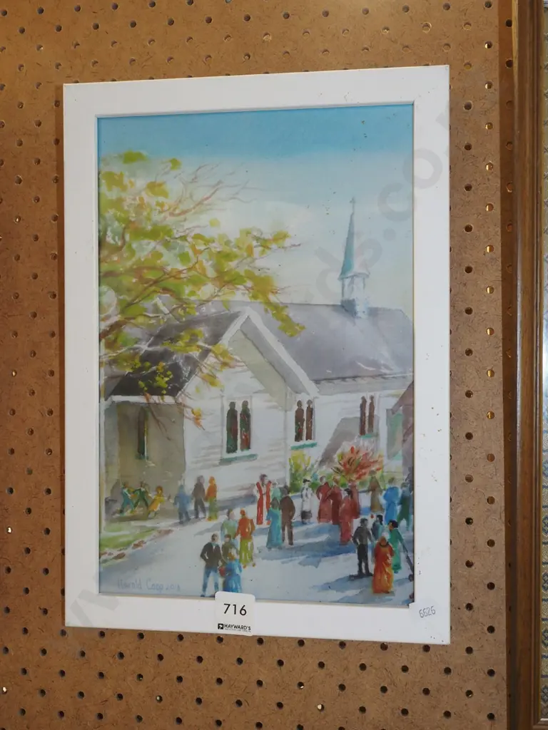 framed print - people outsude church Image 1++
