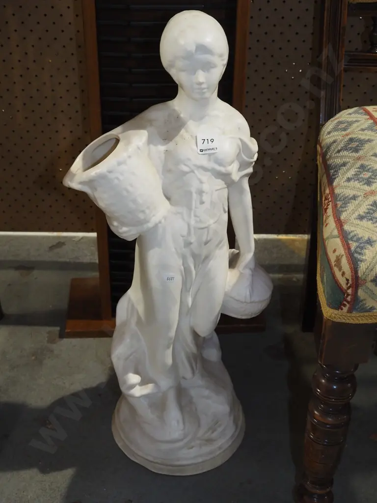 tall figural vase- lady with basket H630 Image 1++
