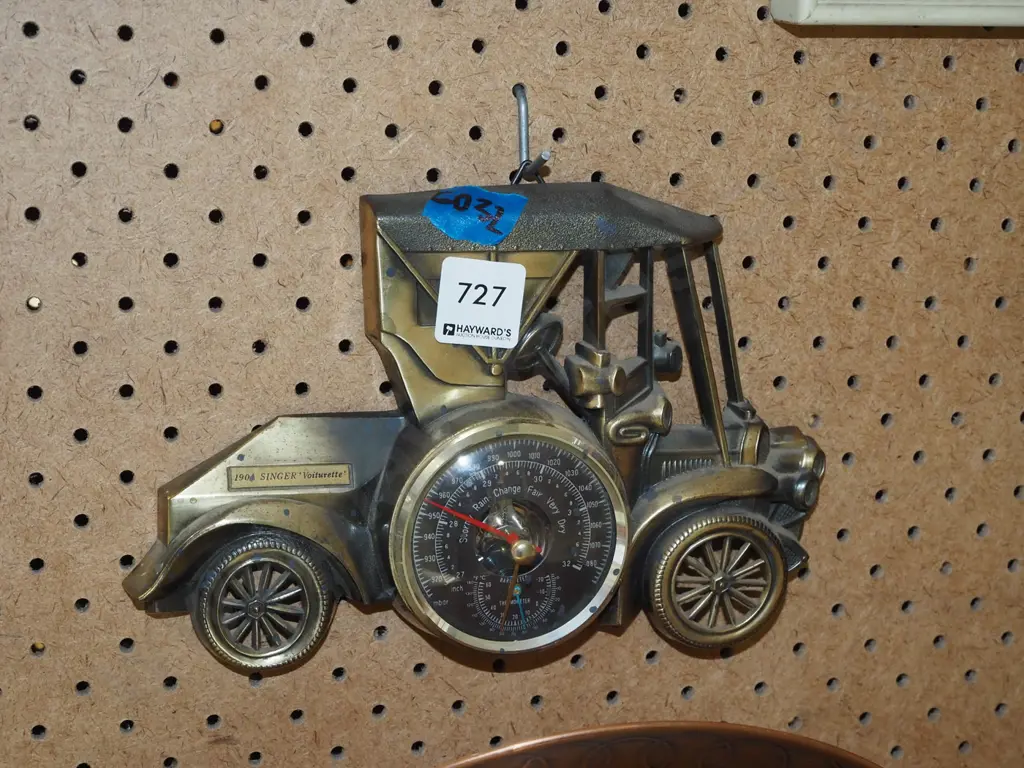 brass vintage car barometer Image 1++