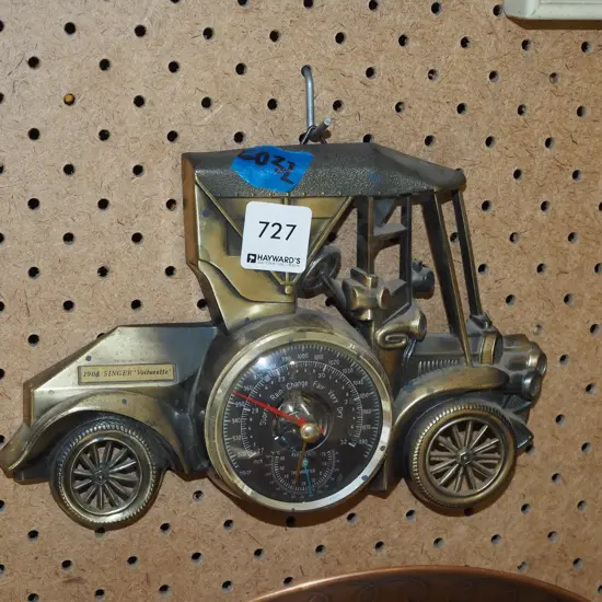 brass vintage car barometer