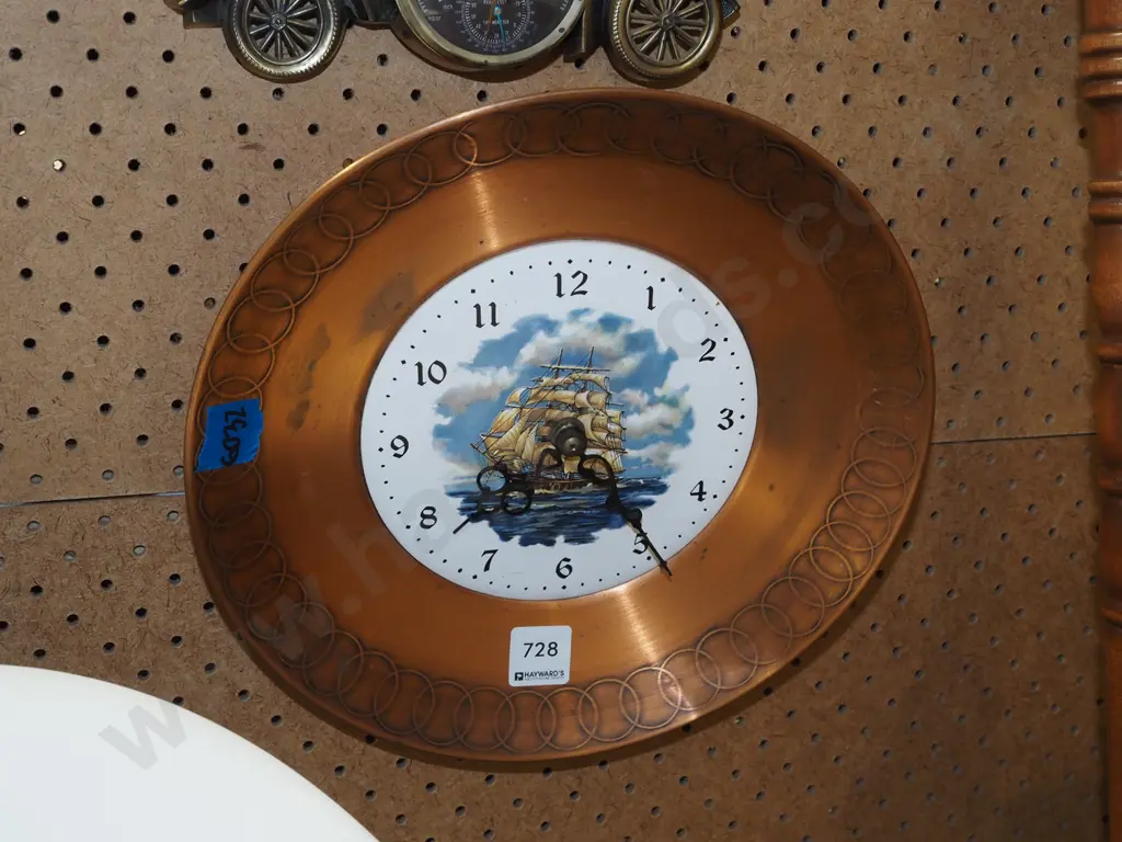ceramic tile and copper wall clock Image 1++