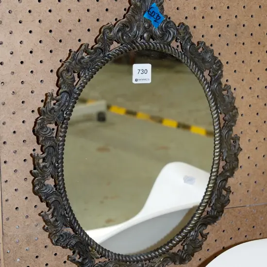 cast metal wall mirror H430