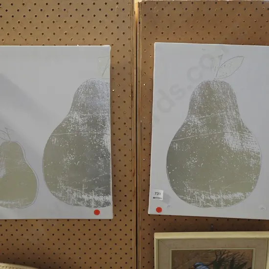 2x prints on canvas - pears