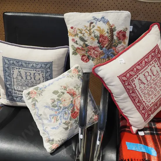 4x needlework cushions