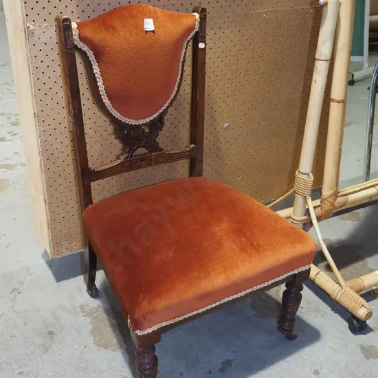 orange velevet bedroom chair