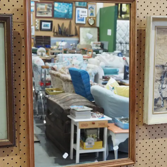 wood framed wall mirror