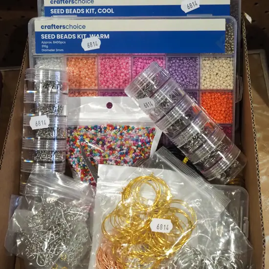 box; beads, wires, hooks etc