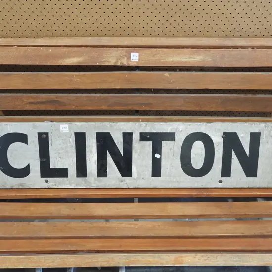 hand painted wooden Clinton sign L1065