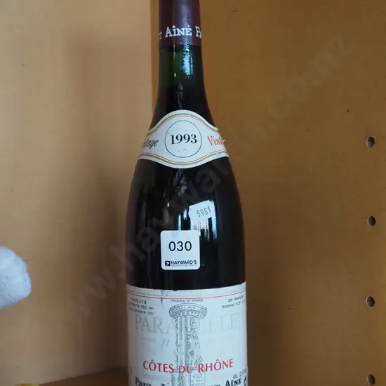 bottle of French red wine 1993