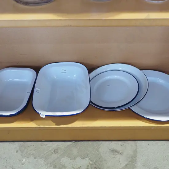 enamel bowls and baking dishes