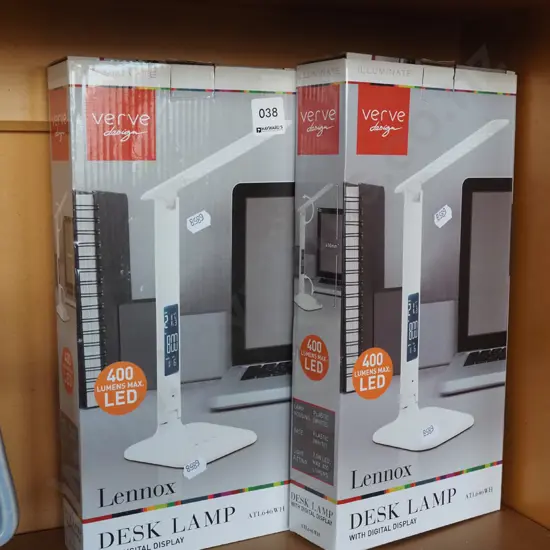 2x as new LED desk lamps with digital display