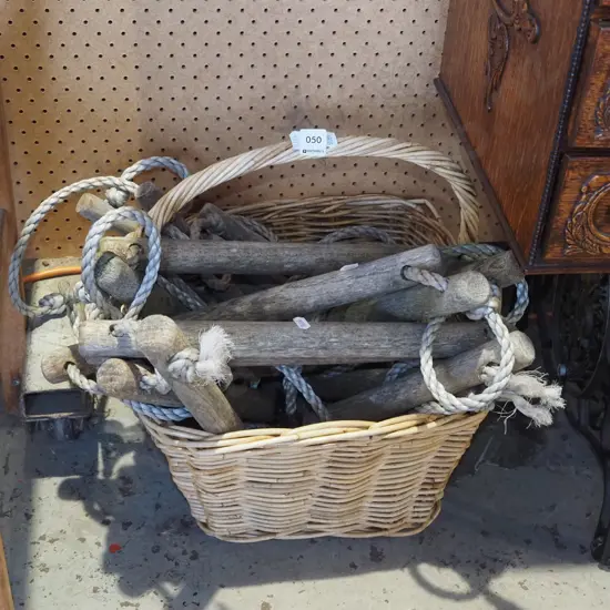 cane basket, pilots ladder