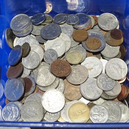 tub of coins