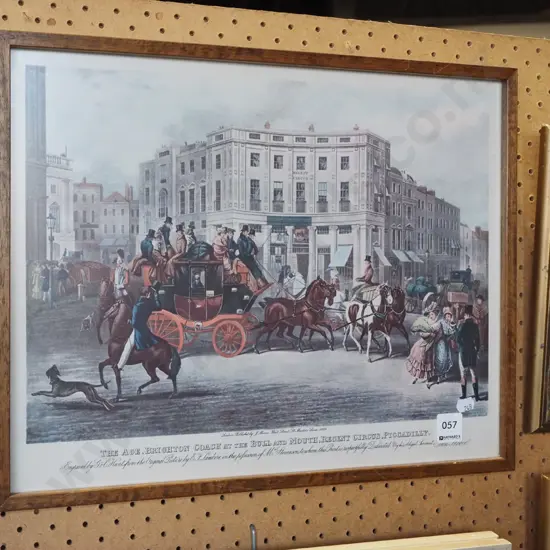 framed historic print - Brighton coach