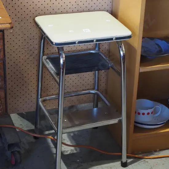 vinyl upholstered kitchen step stool