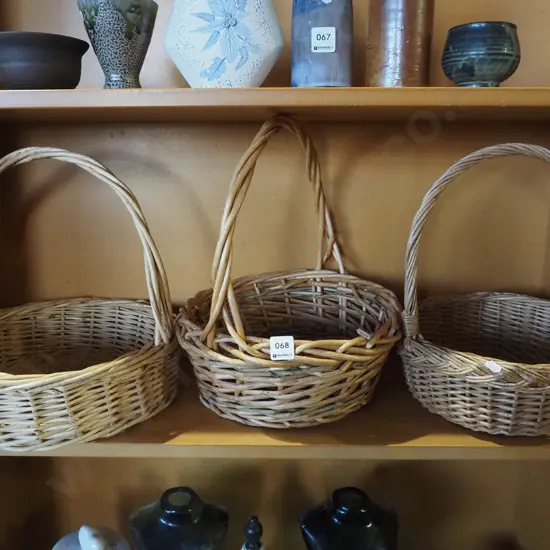3x cane baskets