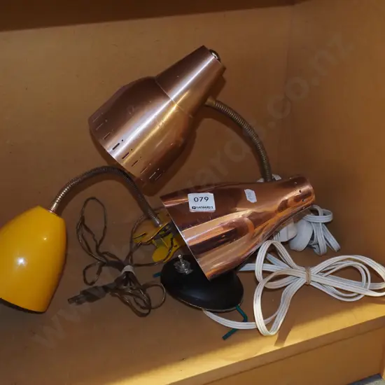 retro lamp, 2x headboard lamps
