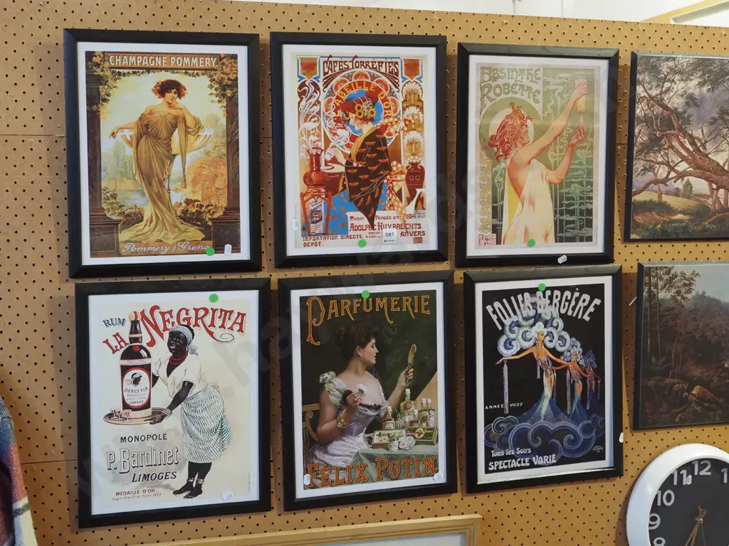 6x reproduction vintage advertising prints - green dots Image 1++