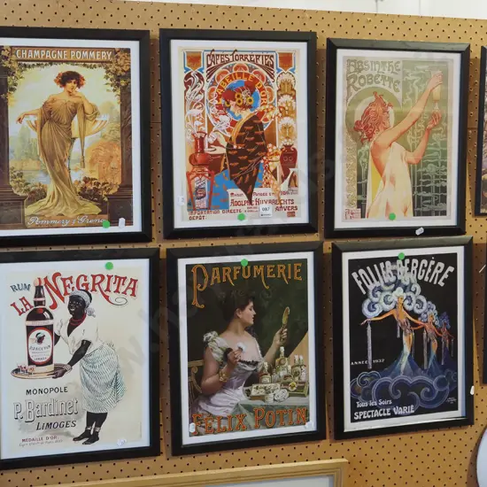 6x reproduction vintage advertising prints - green dots