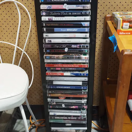 DVD tower and DVDs H860