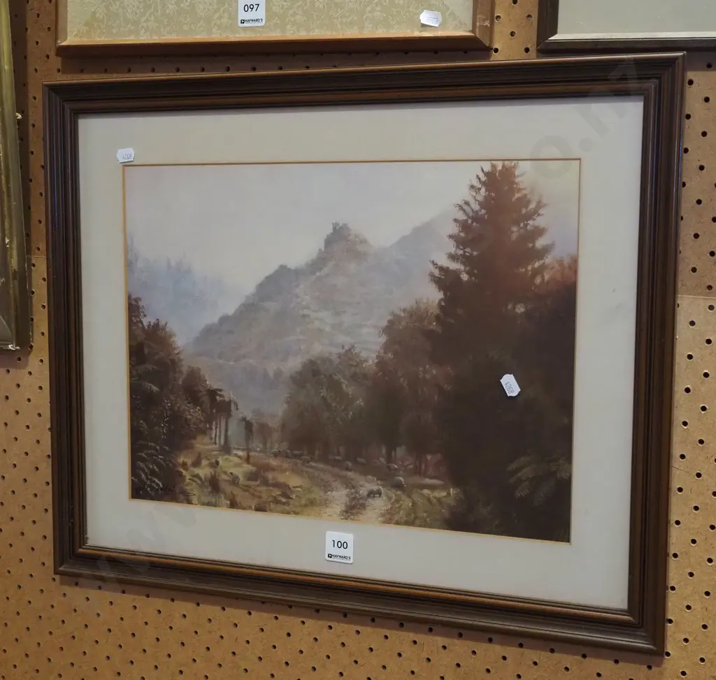 framed print- sheep and bush scene Image 1++