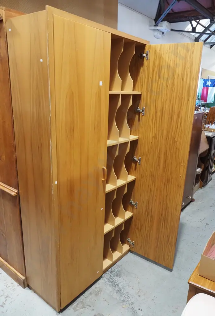 mdf rimu veneer 2 door record cabinet H2025 W1000 D420 Image 1++