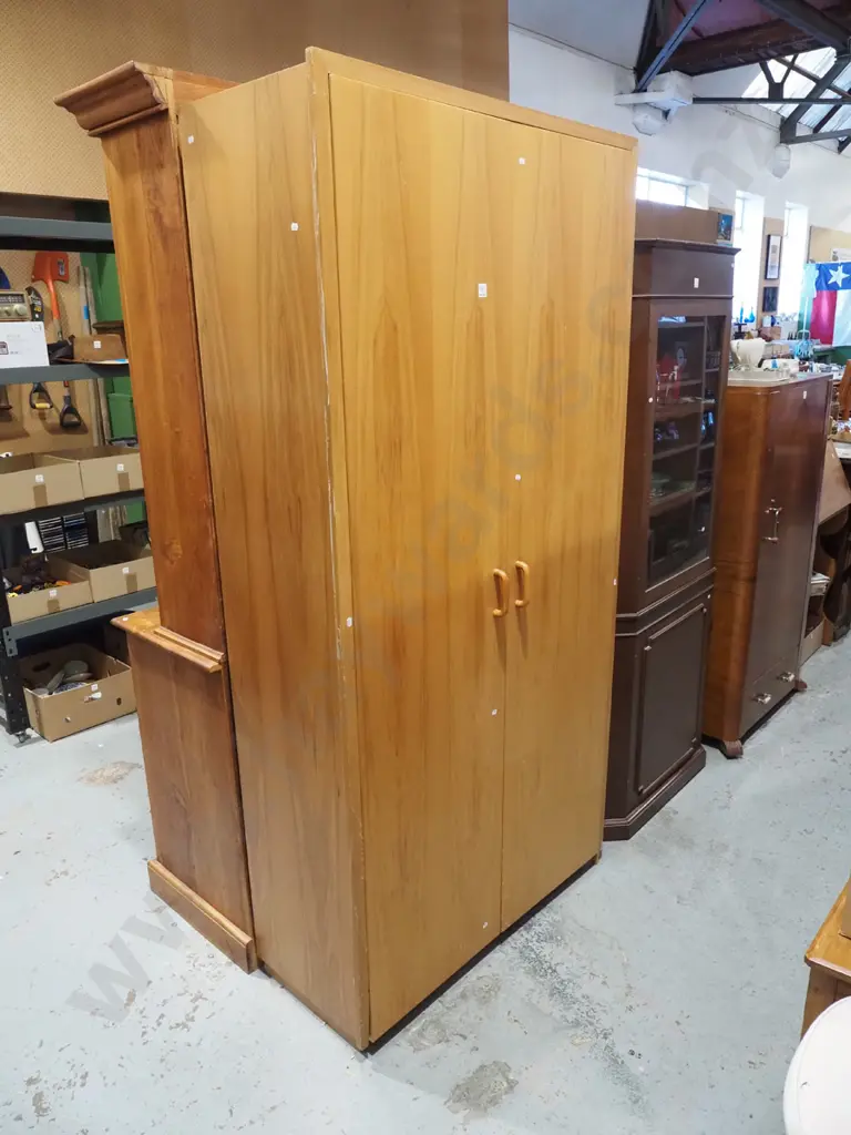 mdf rimu veneer 2 door record cabinet H2025 W1000 D420 Image 1++