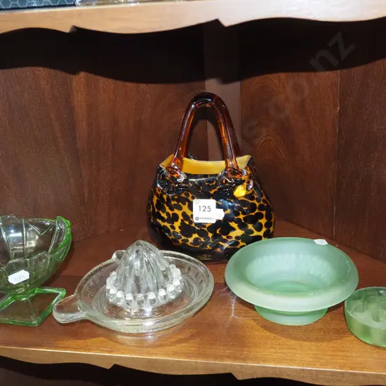 glass basket, glass comport, lemon squeezer etc